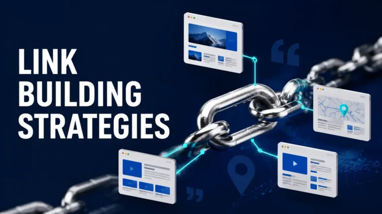 Editorial link network connecting published articles and research sources for a link building strategy