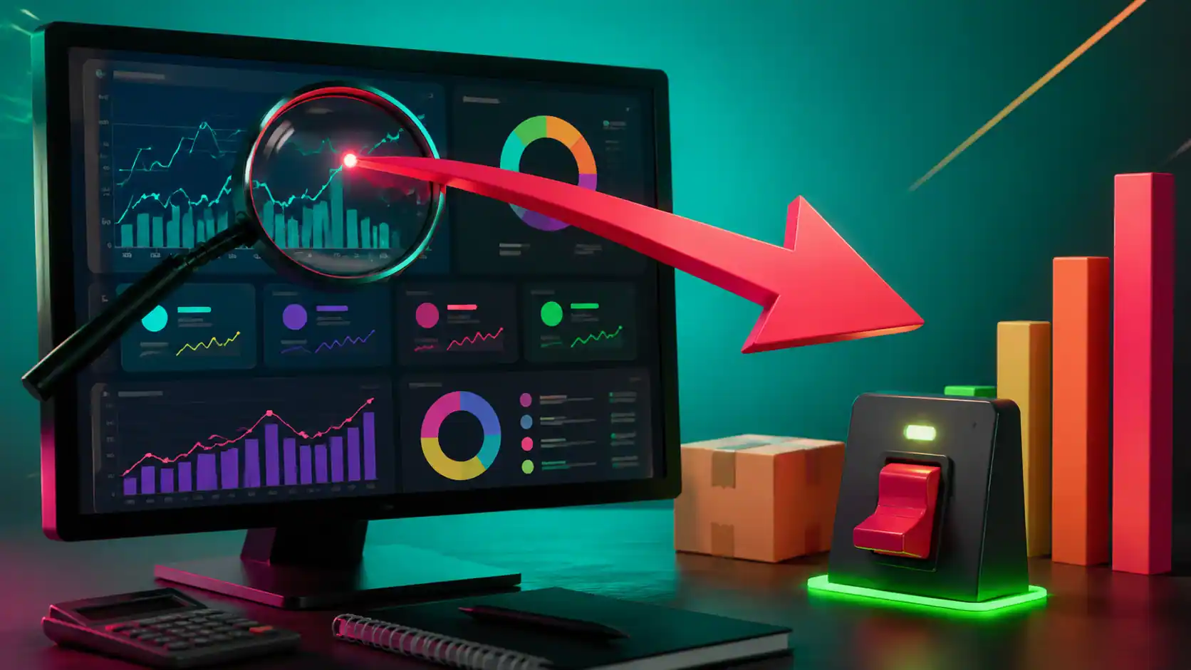 Analytics tracking setup connecting website events, campaign links, search data, and conversion records
