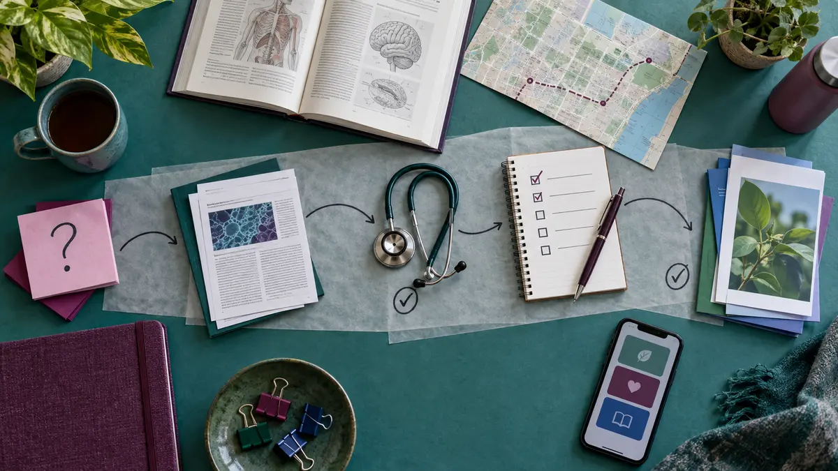 Patient content journey from a health question to provider research, appointment preparation, and follow-up