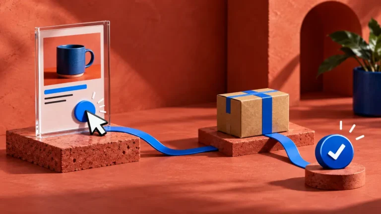 Paid advertising click leading from an online ad to a completed product order