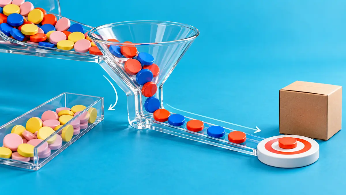 Colored search traffic being filtered to remove irrelevant PPC queries